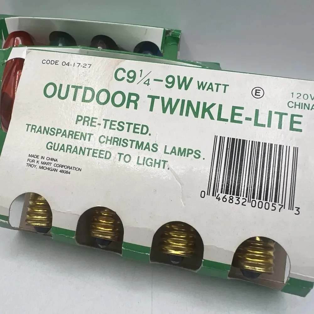 Lot 3 Vintage 4-Bulb Packs of CRYSTAL C9 1/4 FLASHER Colored Christmas Lights